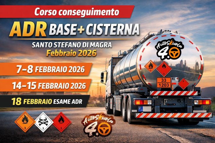 Corso conseguimento ADR Base + Cisterna a Santo Stefano di Magra Febbraio 2026